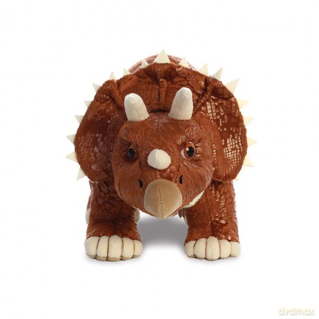 The World of Dinosaur Roar! Dinosaur Stomp The Triceratops Soft Toy, 61233, Brown, Cuddly Toy for Children