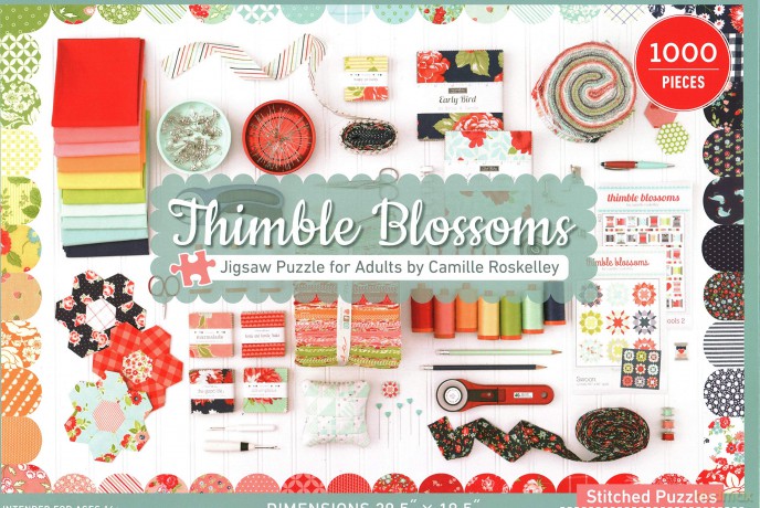 Thimble Blossoms Jigsaw Puzzle for Adults: 1000 Pieces, Dimensions 29.5 x 19.5 - Camille Roskelley [KSIĄŻKA]
