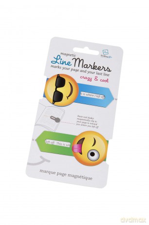 Thinking Gifts Line Markers, Set of 2, Crazy and Cool Emoji: 2er Set Motiv Emoji [KSIĄŻKA]