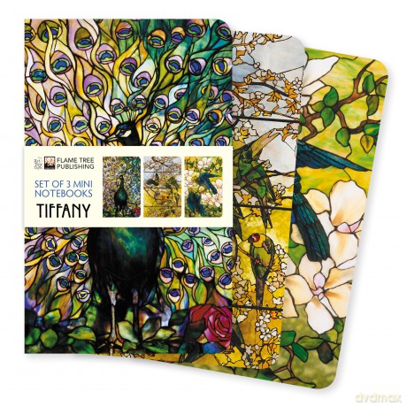 Tiffany Set of 3 Mini Notebooks (Mini Notebook Collections) - Flame Tree Studio [KSIĄŻKA]