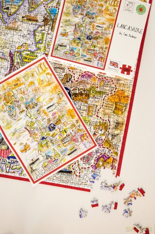 Tim Bulmer's Comical Lancashire Map Art - 1000-Piece Adult Jigsaw Puzzle, Large 66cm x 50cm Size. A Delightfully Challenging Yet Amusing Experience [PUZZLE]