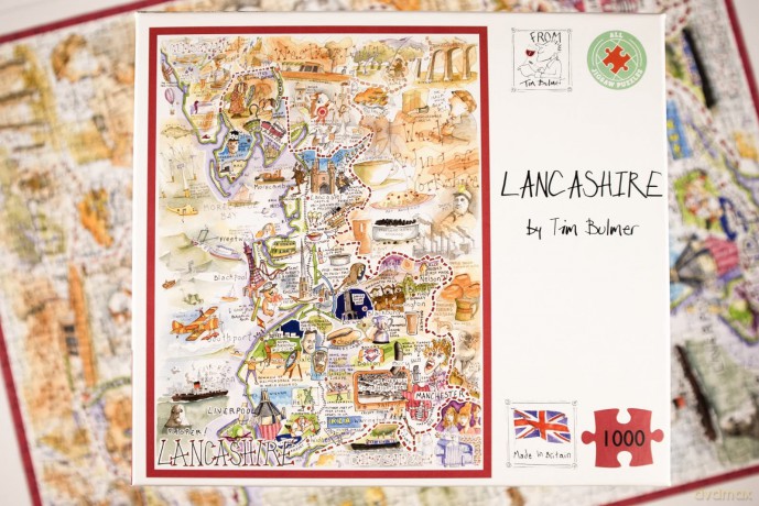 Tim Bulmer's Comical Lancashire Map Art - 1000-Piece Adult Jigsaw Puzzle, Large 66cm x 50cm Size. A Delightfully Challenging Yet Amusing Experience [PUZZLE]