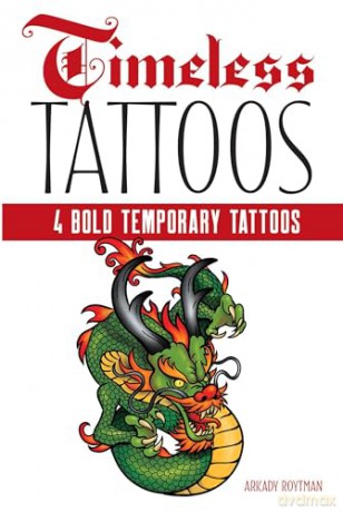 Timeless Tattoos: 4 Bold Temporary Tattoos (Dover Tattoos) - Arkady Roytman [KSIĄŻKA]