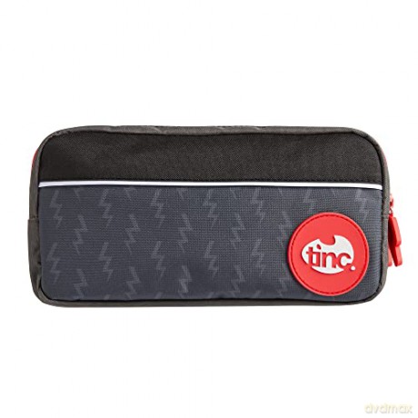 Tinc Black Triple Zip School Pencil Case - Three Large Pockets Perfect for Stationery, KRTRIPPC