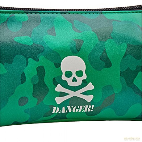 Tinc Green Tri Compartment Pencil Case