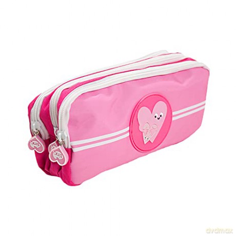 Tinc Pink Triple Zip 3 Compartment Pencil Case for Kids and Teens School Stationery Holder - Perfect for School and Homework - Cool Mallo Tribal Design