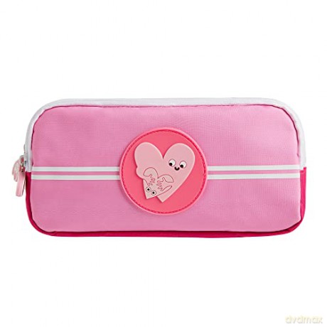 Tinc Pink Triple Zip 3 Compartment Pencil Case for Kids and Teens School Stationery Holder - Perfect for School and Homework - Cool Mallo Tribal Design
