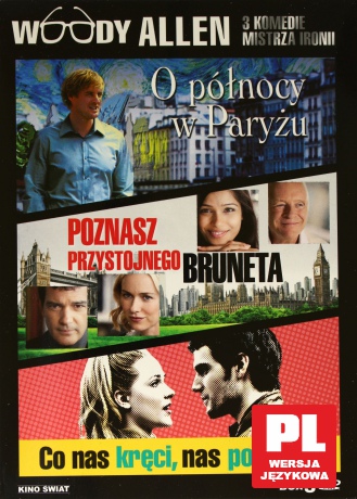 Woody Allen Kolekcja: O północy w Paryżu / Poznasz przystojnego bruneta / Co nas kręci, co nas podnieca [3DVD]