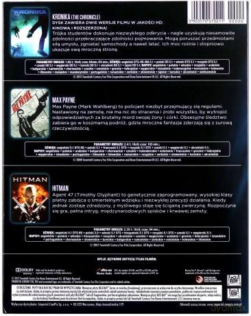 Kronika / Max Payne / Hitman [BOX] [3Blu-Ray]