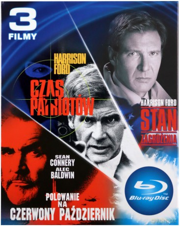 Polowanie na Czerwony Październik / Czas Patriotów / Stan zagrożenia [BOX] [3Blu-Ray]