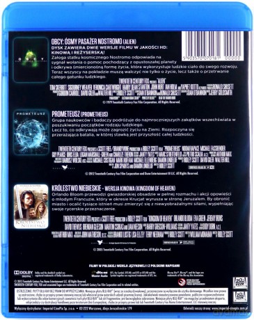 Prometeusz / Obcy Ósmy Pasażer Nostromo / Królestwo Niebieskie [BOX] [3Blu-Ray]
