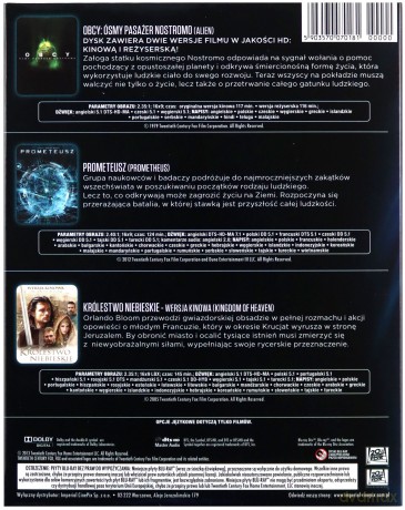 Prometeusz / Obcy Ósmy Pasażer Nostromo / Królestwo Niebieskie [BOX] [3Blu-Ray]