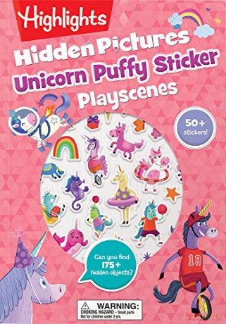 Unicorn Puffy Sticker Playscenes: Unicorn Sticker Activity Book, 50+ Reusable Stickers, Decorate Pictures and Solve Puzzles, Sticker Book for Kids - Highlights [KSIĄŻKA]