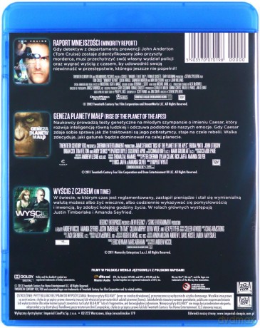 Raport mniejszości / Geneza Planety Małp / Wyścig z czasem [BOX] [3Blu-ray]