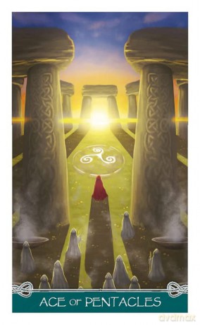 Universal Celtic Tarot - Mini Tarot: 78 full colour mini tarot cards and instructions - Floreana Nativo [KSIĄŻKA]