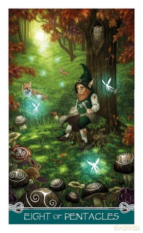 Universal Celtic Tarot - Mini Tarot: 78 full colour mini tarot cards and instructions - Floreana Nativo [KSIĄŻKA]