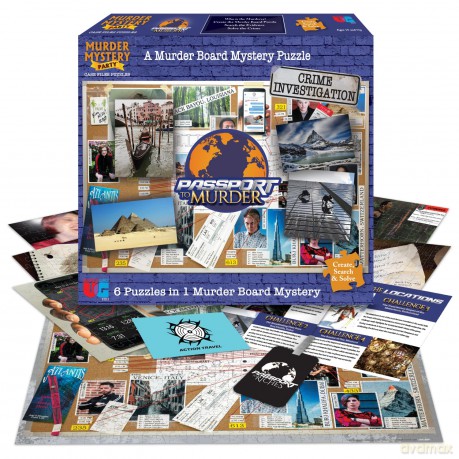 University Games 33273 Murder Mystery Party Game Jigsaw Puzzle Passport, One Size [PUZZLE]