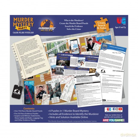 University Games 33273 Murder Mystery Party Game Jigsaw Puzzle Passport, One Size [PUZZLE]