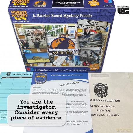 University Games 33273 Murder Mystery Party Game Jigsaw Puzzle Passport, One Size [PUZZLE]