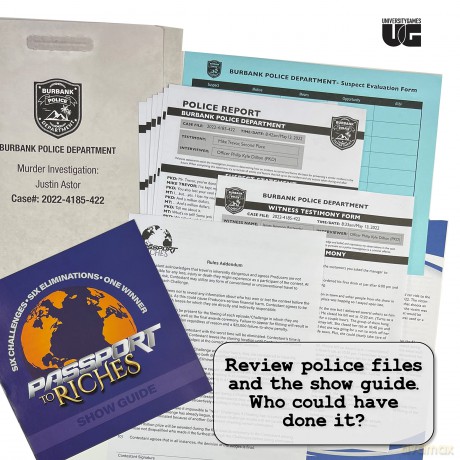 University Games 33273 Murder Mystery Party Game Jigsaw Puzzle Passport, One Size [PUZZLE]