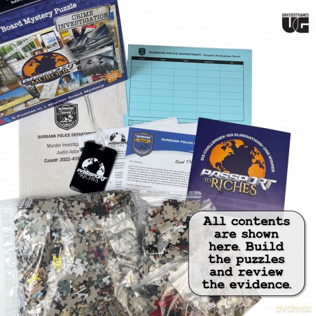 University Games 33273 Murder Mystery Party Game Jigsaw Puzzle Passport, One Size [PUZZLE]