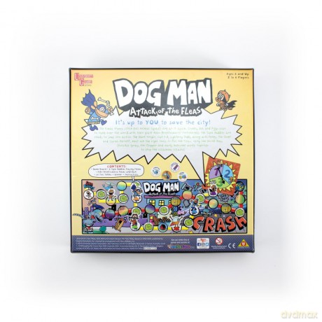 University Games E2:E3Dog Man Attack of the Fleas Board Game | For 2-6 Players 07010 Blue [KSIĄŻKA]