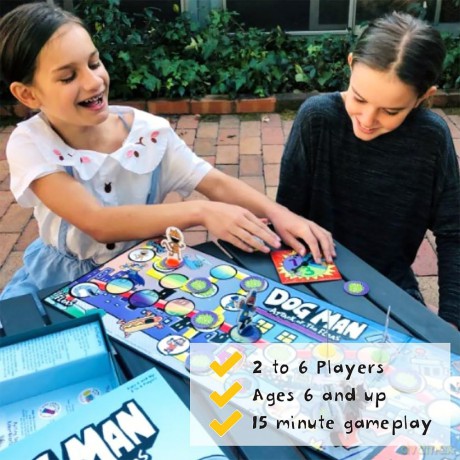 University Games E2:E3Dog Man Attack of the Fleas Board Game | For 2-6 Players 07010 Blue [KSIĄŻKA]