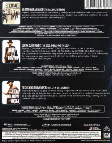 Siedmiu Wspaniałych / Dobry, Zły i Brzydki / Za Kilka Dolarów Więcej [BOX] [3Blu-Ray]