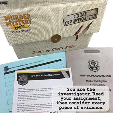 University Games Murder Mystery Case File A Chef's Knife, 33283, For age 12 years and over [KSIĄŻKA]