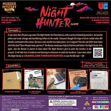 University Games The Night Hunter Murder Mystery Party Game [KSIĄŻKA]