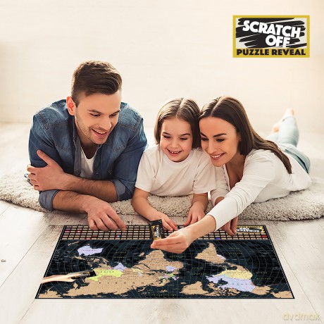 University Games U08566 World Map Scratch Off Puzzle [PUZZLE]