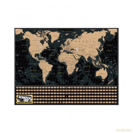 University Games U08566 World Map Scratch Off Puzzle [PUZZLE]