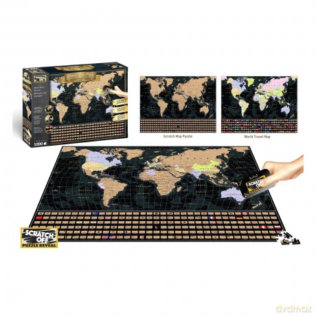 University Games U08566 World Map Scratch Off Puzzle [PUZZLE]