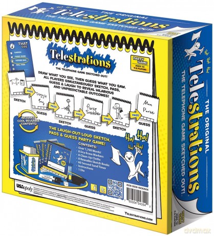 USAopoly, Telestrations, Hilarious Party Game, Ages 12+, 4-8 Players, 30 Minutes Playing Time [KSIĄŻKA]