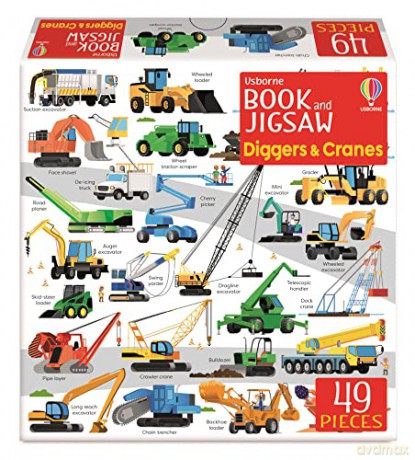 Usborne Book and Jigsaw Diggers and Cranes - Sam Smith [KSIĄŻKA]