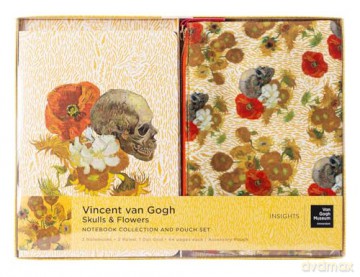 Van Gogh Skulls and Flowers Sewn Notebook Collection and Pouch Set - Insight Editions [KALENDARZ]