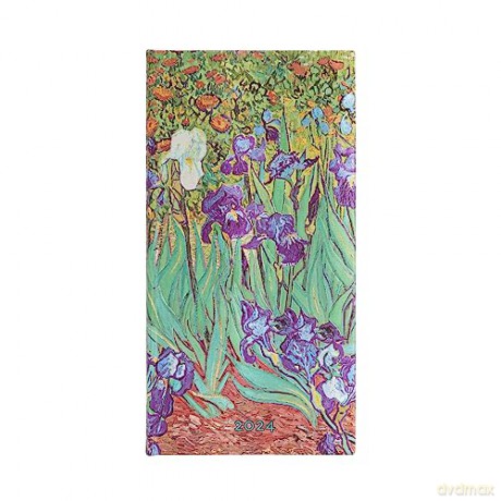 Van Gogh's Irises (Van Gogh's Irises) Slim 12-month Dayplanner 2024 - Paperblanks [KALENDARZ]