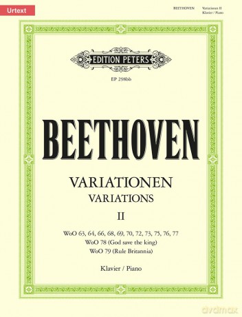 Variations (complete) Vol.2 (Piano Solo) (EP298BB): Woo 63, 64, 66, 68-70, 72, 73, 75-79, Anh. 10; Urtext (Edition Peters) - Ludwig van Beethoven [KSIĄŻKA]