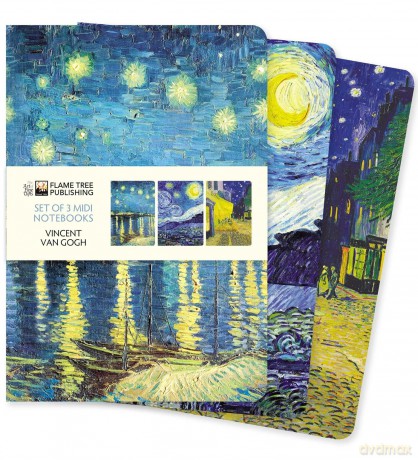 Vincent van Gogh Set of 3 Midi Notebooks (Midi Notebook Collections) - Flame Tree Studio [KSIĄŻKA]