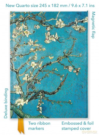 Vincent van Gogh: Almond Blossom (Foiled Quarto Journal) (Flame Tree Quarto Notebook) - Flame Tree Studio [KALENDARZ]