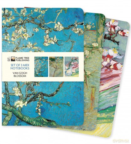 Vincent van Gogh: Blossom Set of 3 Midi Notebooks: Blooms Midi Notebook Collection (Midi Notebook Collections) - Flame Tree Studio [KSIĄŻKA]