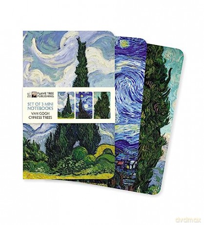 Vincent van Gogh: Cypresses Set of 3 Mini Notebooks: Cypresses Set of Mini Notebooks (Mini Notebook Collections) - Flame Tree Studio [KALENDARZ]