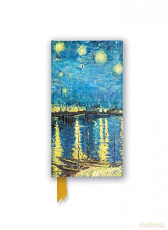 Vincent van Gogh: Starry Night over the Rhône (Foiled Slimline Journal): Starry Night Slimline Journal (Flame Tree Slimline Journals) - Flame Tree Studio [KALENDARZ]