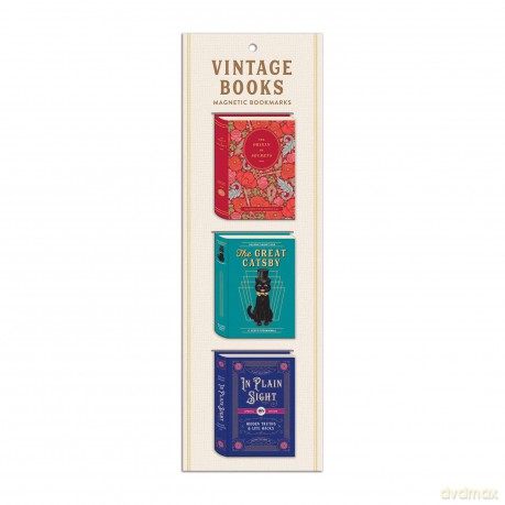 Vintage Books Shaped Magnetic Bookmarks - Galison [KALENDARZ]