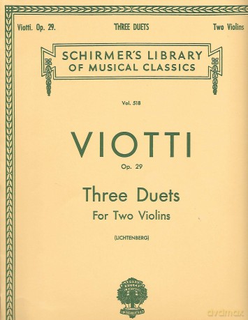 Viotti: 3 Duets for Violin, Op. 29 (Drei Duos Opus 29): Set of Parts, Part(s) (Edition Peters) - Giovanni Battista Viotti [KSIĄŻKA]