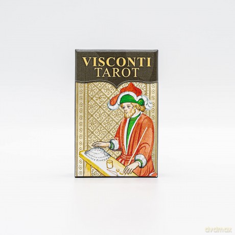 Visconti Tarot - Mini Tarot: 78 full colour tarot cards and instructions - Atanas Atanassov [KSIĄŻKA]