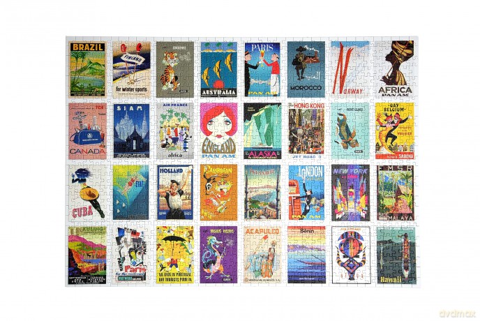 Wanderlust 1000 Piece Jigsaw Puzzle for Adults | Premium 100% Recycled Board | 1000 Piece Travel Jigsaw Puzzle | Gifts for Travellers | Happily Jigsaw Puzzles [PUZZLE]