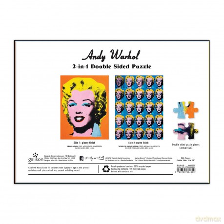 Warhol Marilyn 500 Piece Double Sided Puzzle - Galison [PUZZLE]