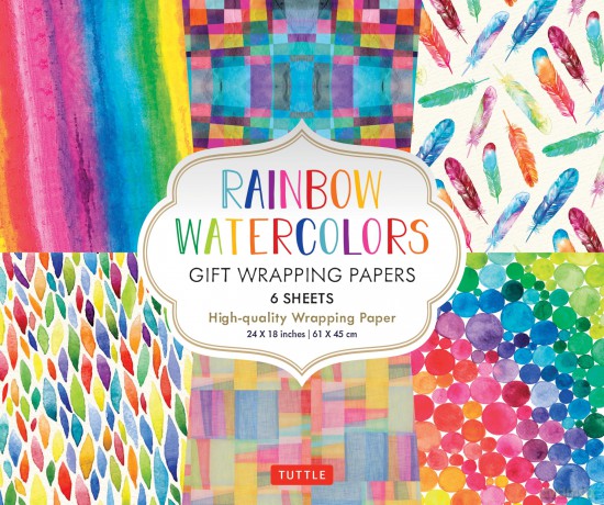 Watercolors Gift Wrapping Papers: 6 Sheets of High-Quality 24 x 18 inch Wrapping Paper - Tuttle Editors [KSIĄŻKA]