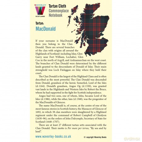 Waverley (M): MacDonald Tartan Cloth Commonplace Notebook (Waverley Genuine Scottish Tartan Notebook) - Waverley Scotland [KSIĄŻKA]